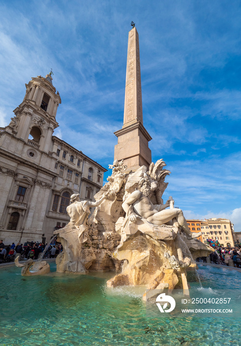 Rome (Italy) - A view of historical center during the Christmas holidays