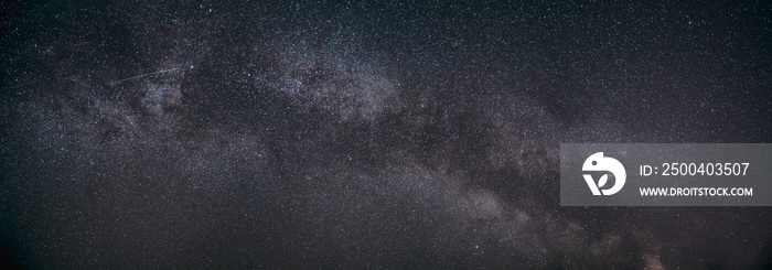 银河系的真实夜空恒星。自然星空背景。全景全景