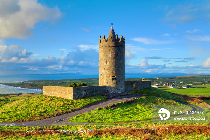 Doonegore castle in Doolin, Ireland