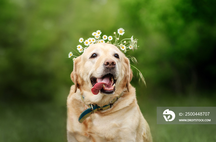 labrador retriever old dog beautiful portrait funny walk outdoors spring photos of dogs