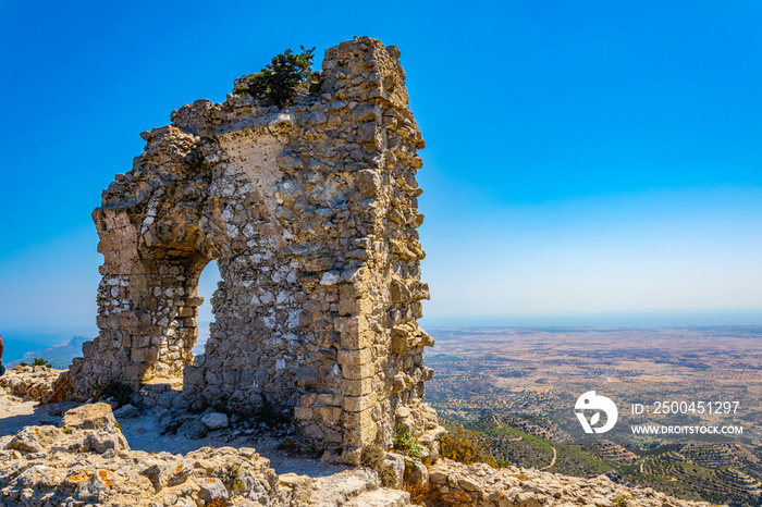 Ruins of Kantara castle in the northern Cyprus