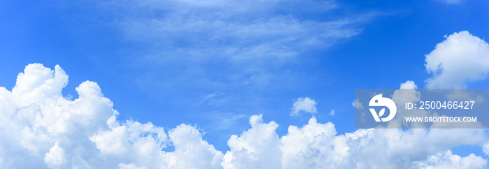 Panoramic of white clouds on blue sky