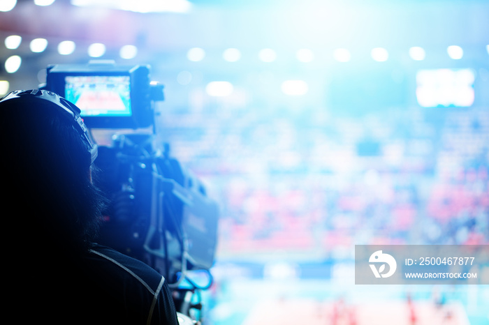 Blurred background of professional volleyball league cup championship international competition live