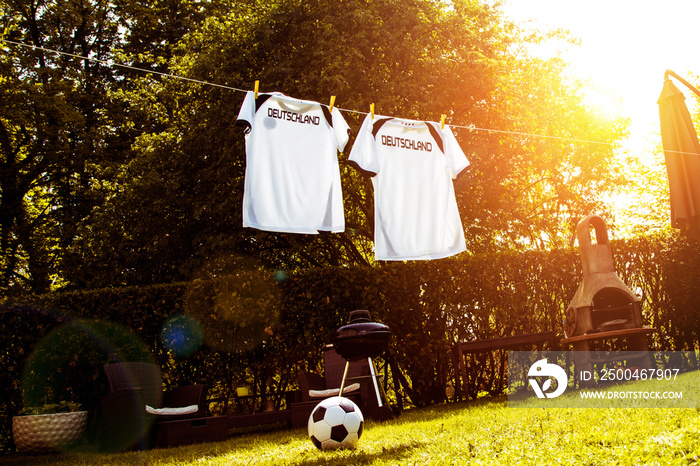 Fussball Wm Konzept (fussball trikot auf wäscheleine)