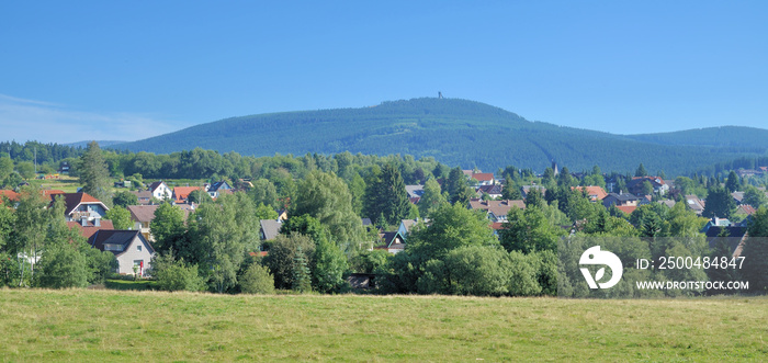 Urlaubsort Braunlage mit dem Wurmberg nahe dem Brocken im Nationalpark Harz,Niedersachsen,Deutschlan