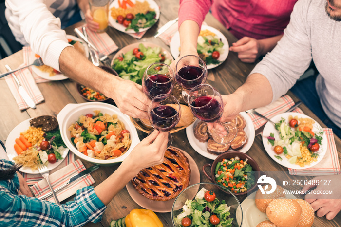 Nice family having tasty dinner