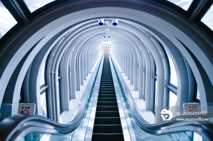 escalator in a building