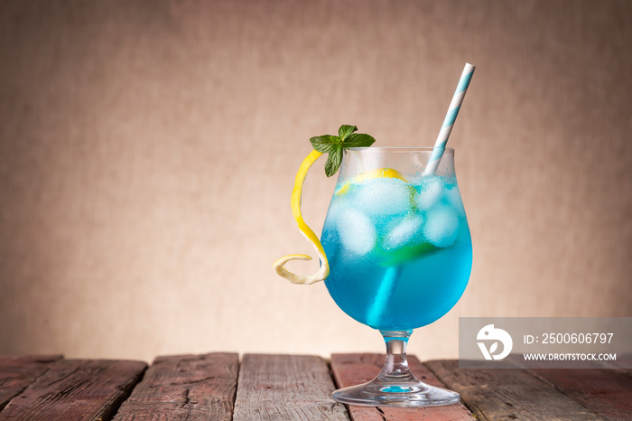 Blue lagoon cocktail