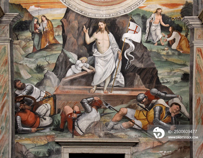 Resurrezione；affresco nel Coro delle Monache；布雷西亚，complesso di Santa Giulia