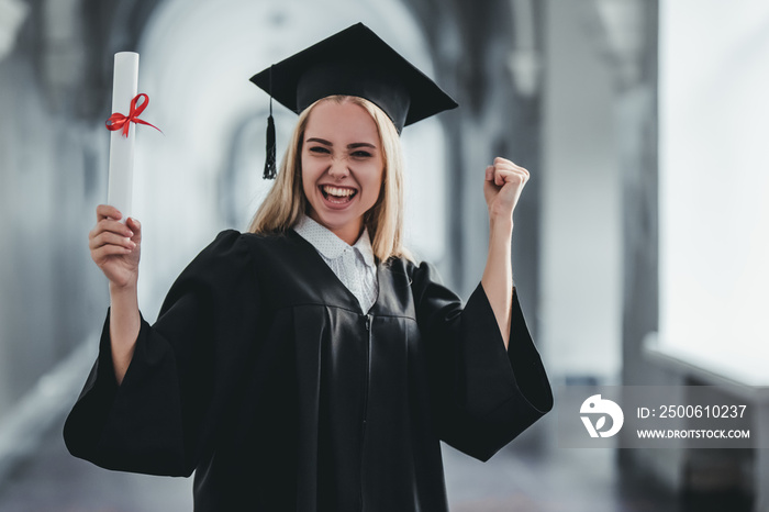 Female graduate in university