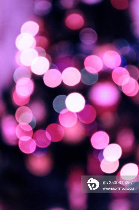 Blurred stage lights equipment with multicolored beams.  Entertainment concert  bokeh lighting.