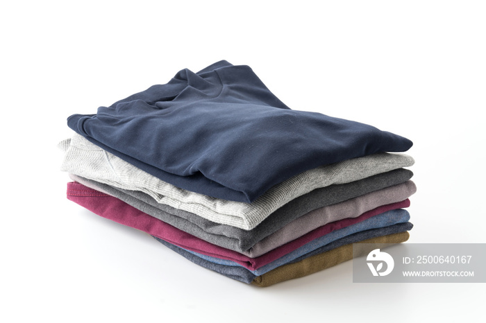 Stack of clothes isolated on white background