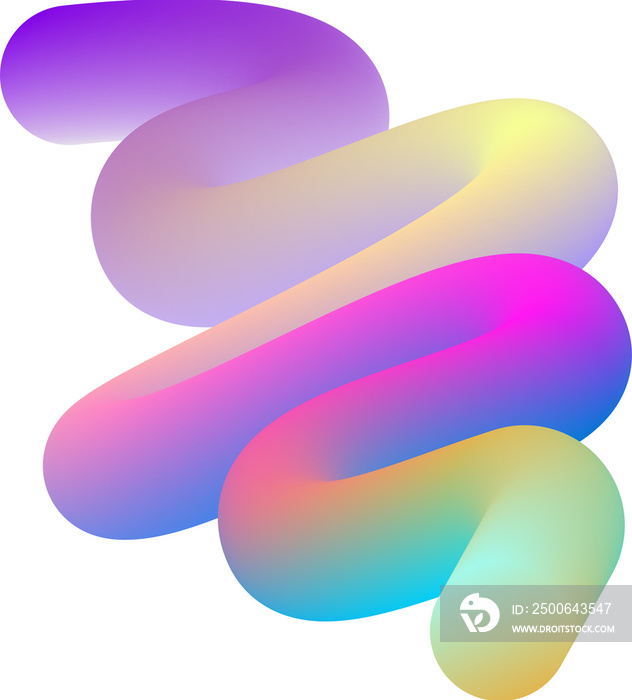 Vibrant Colorful Fluid Abstract 3D Gradient Blend Curves Shape