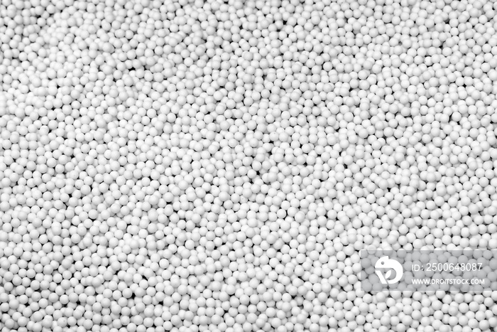 The polymer raw material of injection process.Closeup of the polymer pellet .