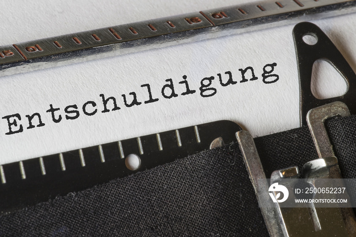 Entschuldigung，文本Schreibmaschine