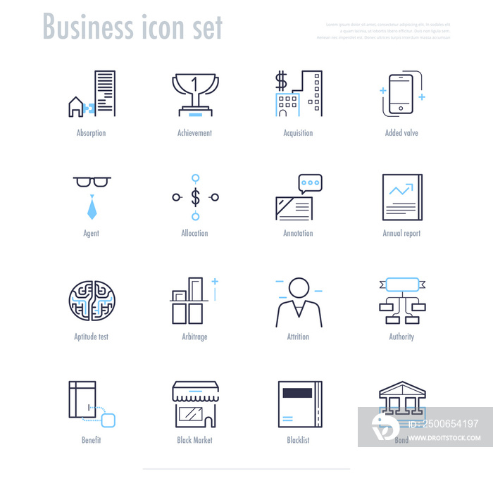 Business icon set. business symbol set. vector illustration.