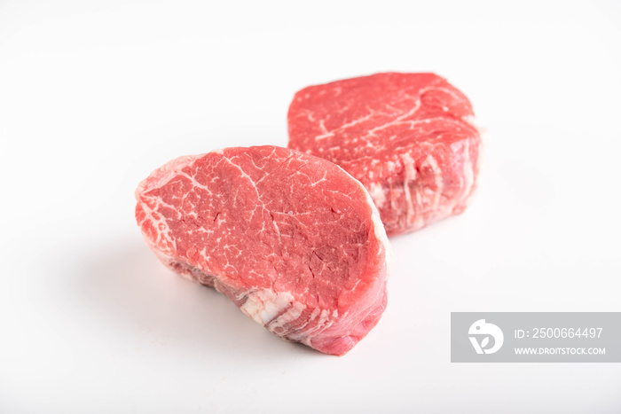 isolated fillet mognon on white background