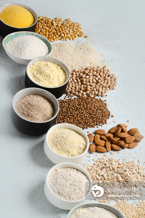 Various gluten free flour