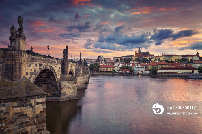 Prague. Image of Prague, capital city of Czech Republic, during beautiful sunset.