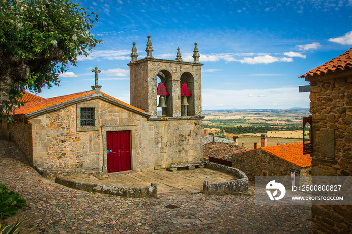 Old stone church in the ancient castle of Figueira de Castelo Rodrigo - Portugal