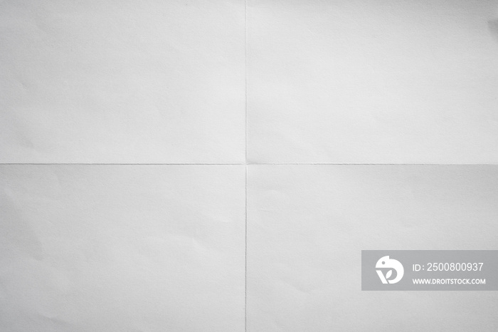 White paper crisp folded in four fraction background