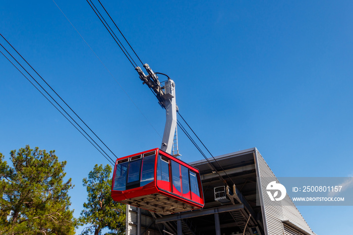 Cable car on ropeway leading to a top of Tahtali mountain in Antalya province, Turkey