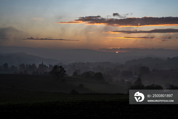 Hinterhermsdorf in der Sächsischen Schweiz, mystische Abendstimmung 5