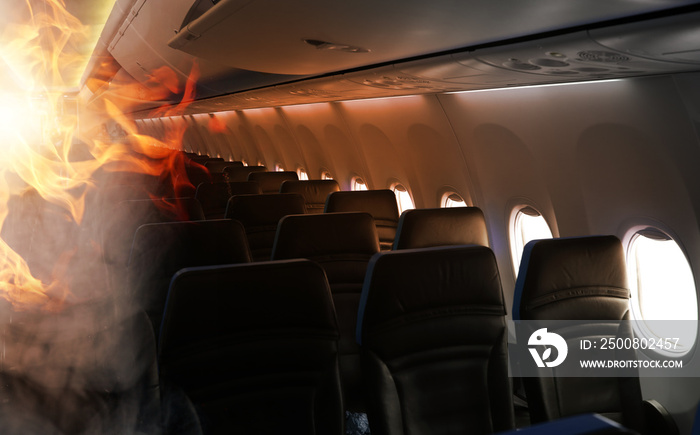 fire and smoke in the aircraft cabin