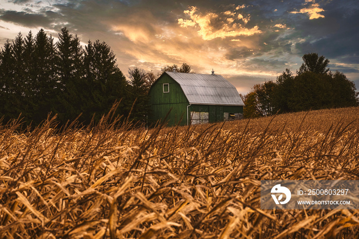 Fall scenics of waterfalls and rural farm and barn settings featuring sunsets and colourful autumn landscapes.