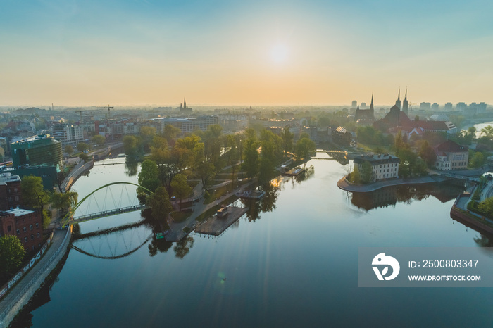 Spring in Wrocław aerial view