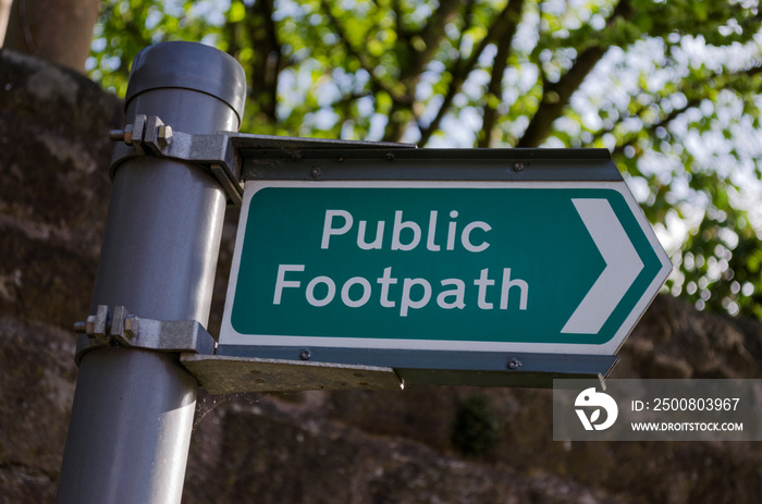 Public footpath sign