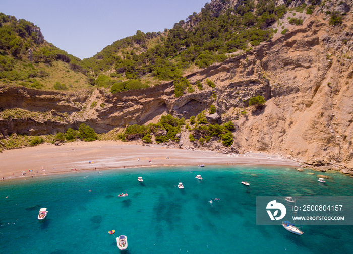 embarcaciones de recreo, playa de es Coll Baix, Alcudia, Mallorca, balearic islands, Spain