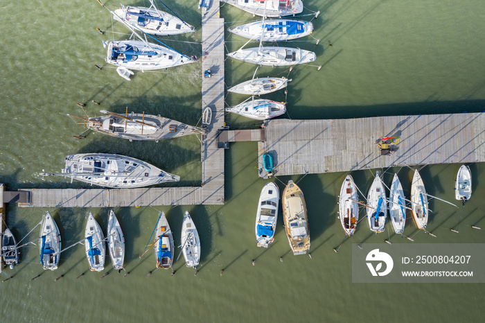 Aerial view of Ruissalo island. Turku. Finland. Nordic natural landscape. Photo made by drone from above.