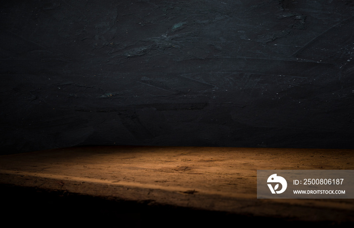 background of barrel and worn old table of wood