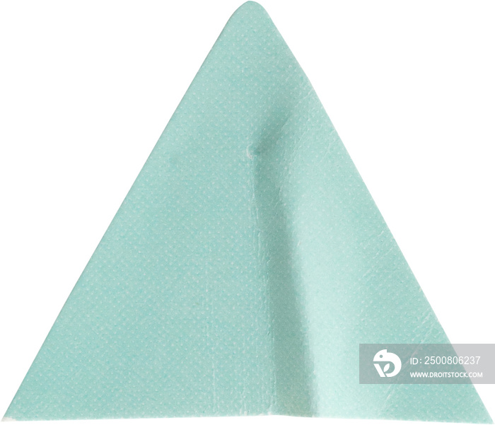 blue triangle shape sticker label isolated