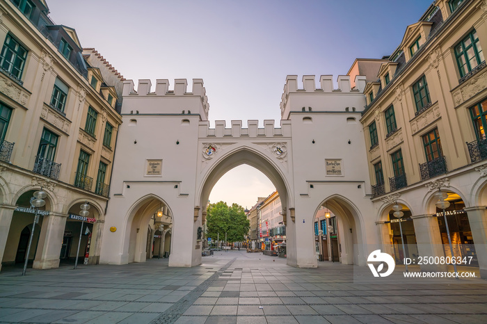 Munich Karls Gate on Stachus square