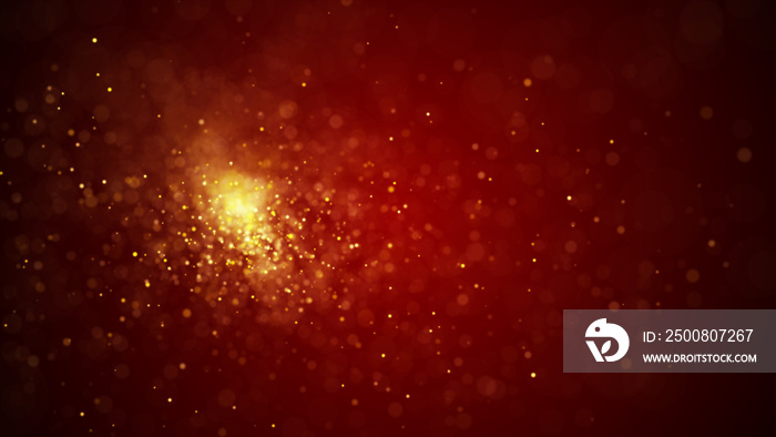 Dust particles. Abstract particle background. Particle explosion. Dots background. 4k rendering.