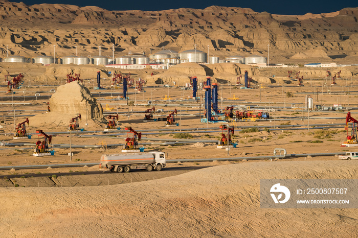 gobi oil field operation area closeup