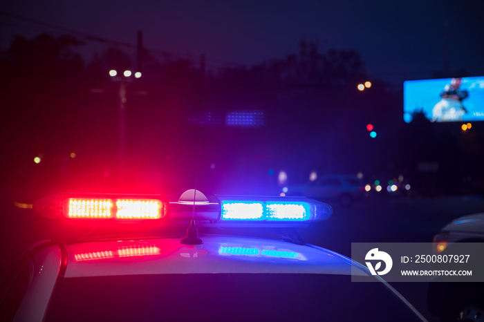 Police car at night