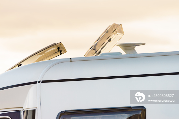 Sunroof, raisable window on roof top of camper