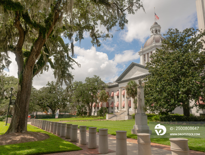 Blue Sky ehind White Clouds Over the State Capitol on Florida in Tallahassee