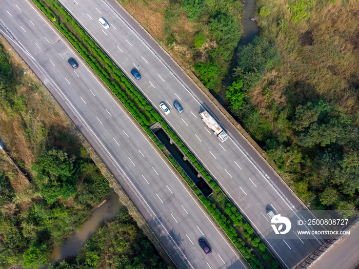 Aerial footage of the Mumbai-Pune Expressway near Pune India. The Expressway is officially called the Yashvantrao Chavan Expressway.