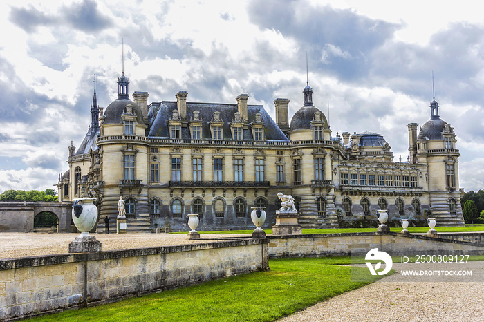 Famous Chateau de Chantilly (Chantilly Castle, 1560), is a historic chateau located in town of Chantilly, Oise, Picardie, France.