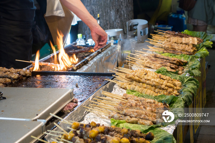 焼き鳥屋台 / 日本の祭り