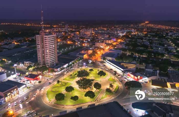 View of a city from above, city of Umuarama, Paraná, Brazil City