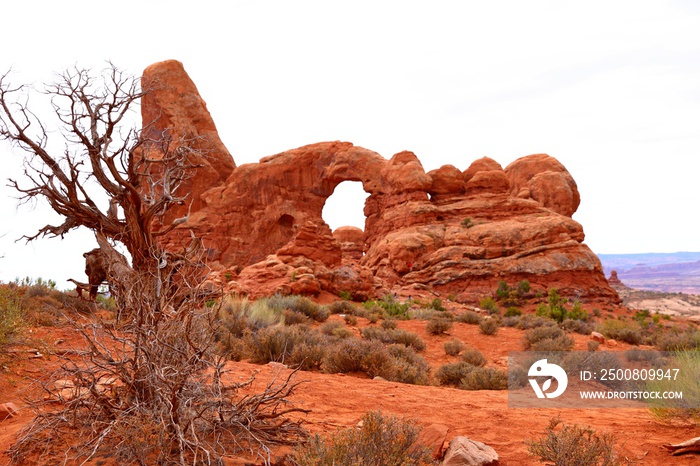 Beautiful Turret arch at Arches National Park in Utah USA