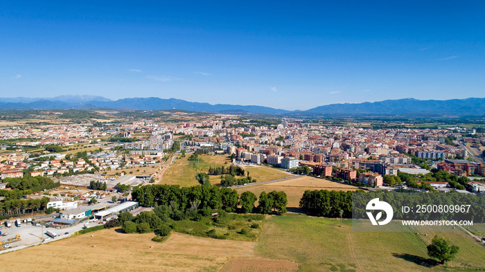 Aerial view of Figueres city in Catalonia