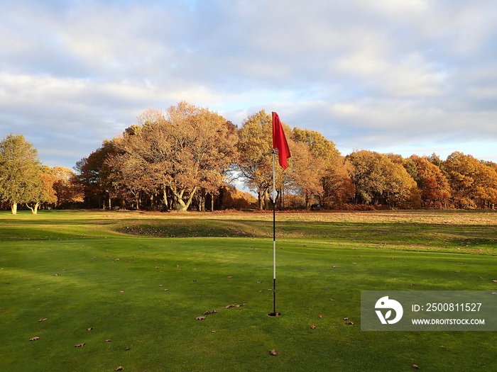 Golf course in autumn parkland, Chorleywood, Hertfordshire