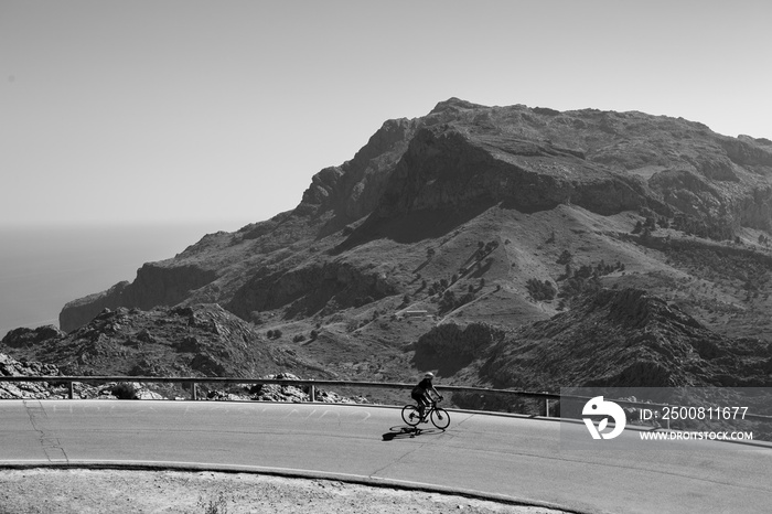 Road to Sa Calobra in Serra de Tramuntana - mountains. Serpentine road.  in Mallorca, Spain.