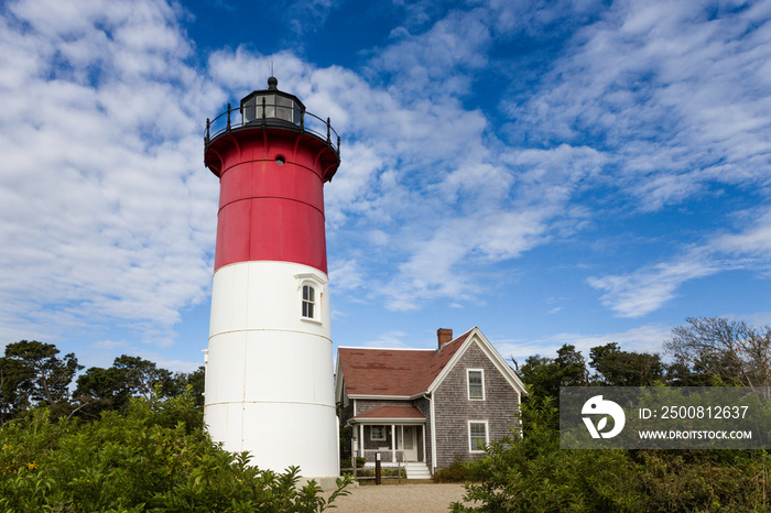 Nauset Light on the Cape Cod National Seashore near Eastham, Massachusetts. It is the light on the Cape Cod potato chip package.